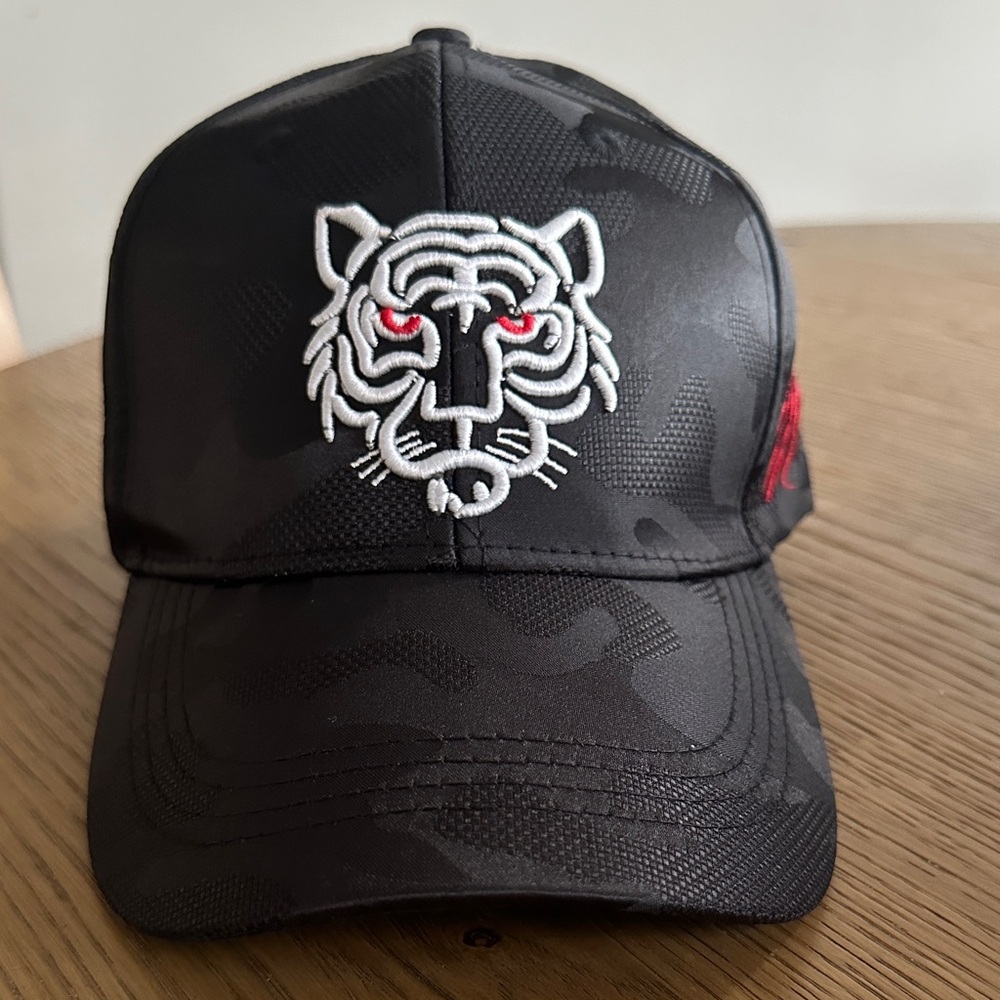 Black Camouflage Cap with Tiger Embroidery